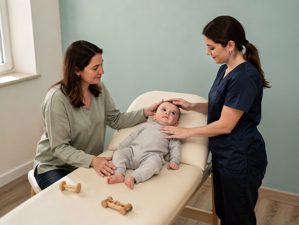 Trattamento osteopatico pediatrico con tecniche manuali dolci