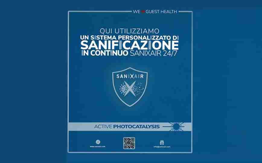 Utilizziamo un sistema personalizzato di Sanificazione Sanixair 24/7